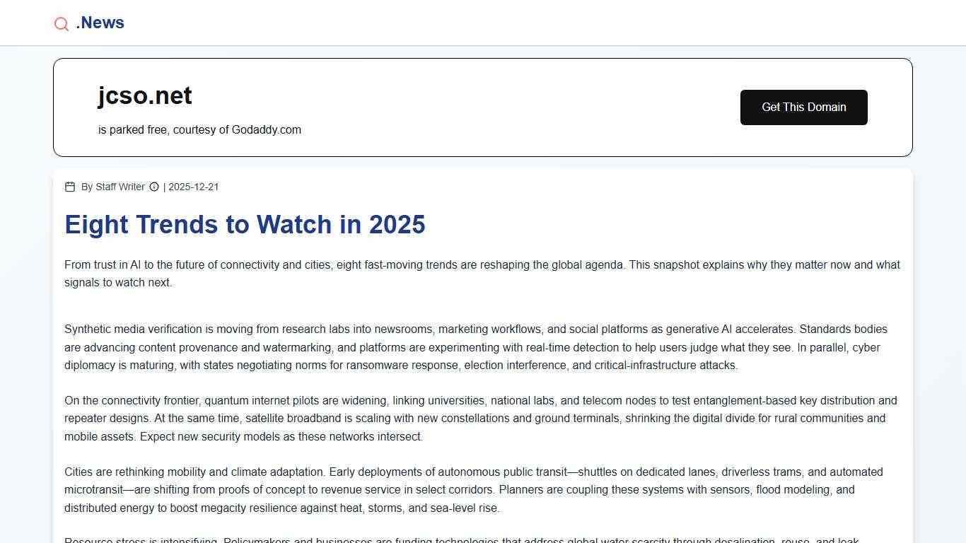 Eight Trends to Watch in 2025 .News